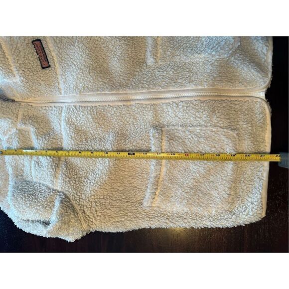 Vineyard vines shep full zip jacket cream fleece sz XS teddy - Picture 13 of 13